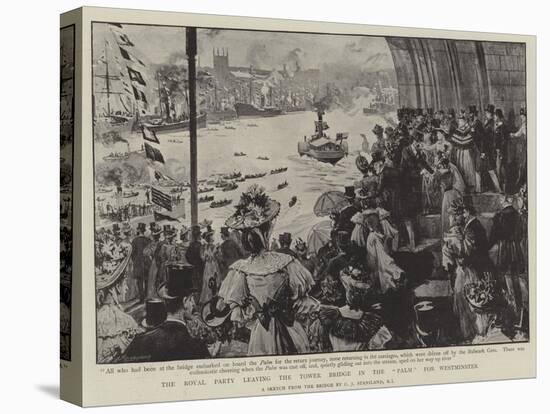 The Royal Party Leaving the Tower Bridge in the Palm for Westminster-Charles Joseph Staniland-Stretched Canvas