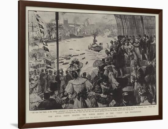 The Royal Party Leaving the Tower Bridge in the Palm for Westminster-Charles Joseph Staniland-Framed Giclee Print