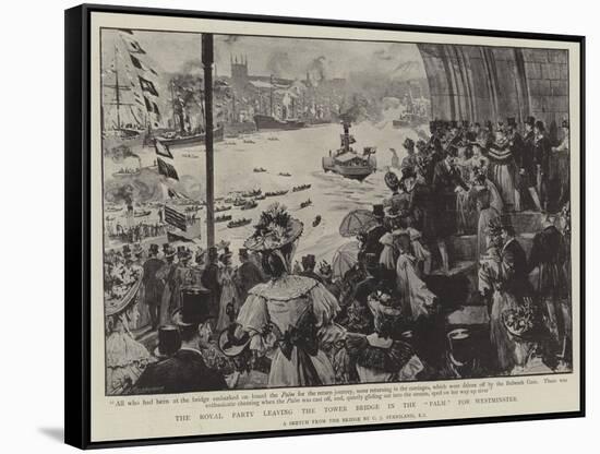The Royal Party Leaving the Tower Bridge in the Palm for Westminster-Charles Joseph Staniland-Framed Stretched Canvas