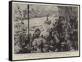 The Royal Party Leaving the Tower Bridge in the Palm for Westminster-Charles Joseph Staniland-Framed Stretched Canvas