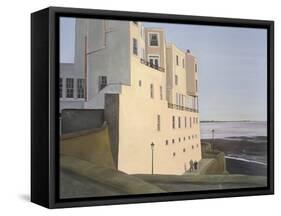 The Royal Pier Hotel. Evening Light with Elderly Couple, 2006-Peter Breeden-Framed Stretched Canvas