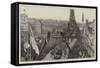 The Royal Procession Passing under the Eiffel Tower from the Gardens-null-Framed Stretched Canvas