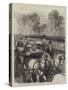 The Royal Review at Windsor, Her Majesty Driving Down the Line-Godefroy Durand-Stretched Canvas