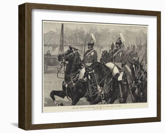 The Royal Review of Troops from Egypt, the Life Guards Passing the Queen-George L. Seymour-Framed Giclee Print