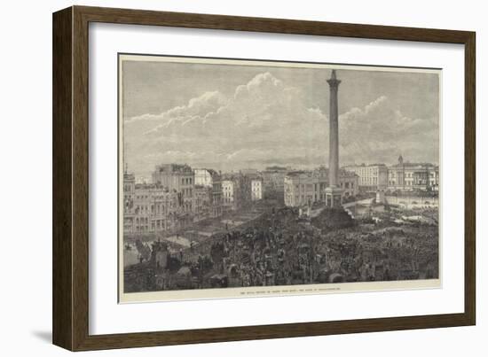 The Royal Review of Troops from Egypt, the Scene at Trafalgar-Square-null-Framed Giclee Print