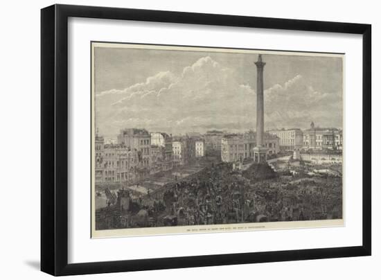 The Royal Review of Troops from Egypt, the Scene at Trafalgar-Square-null-Framed Giclee Print