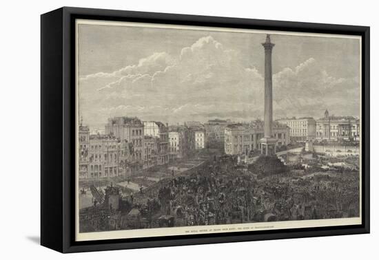 The Royal Review of Troops from Egypt, the Scene at Trafalgar-Square-null-Framed Stretched Canvas