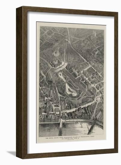 The Royal Route from Buckingham Palace to Westminster Abbey on Jubilee Day, 21 June-Henry William Brewer-Framed Giclee Print