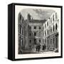 The Royal Society's House in Crane Court London-null-Framed Stretched Canvas