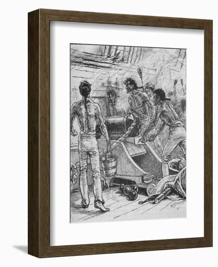 'The 'Royal Sovereigns' Stuck To Their Guns, and Fought Them Like Fiends', 1902-Paul Hardy-Framed Giclee Print