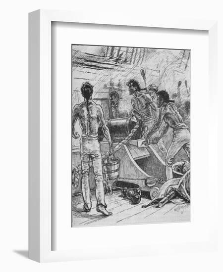 'The 'Royal Sovereigns' Stuck To Their Guns, and Fought Them Like Fiends', 1902-Paul Hardy-Framed Giclee Print