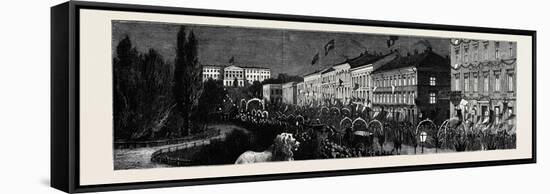 The Royal Swedish Marriage; Reception of the Crown Prince of Sweden and Norway and His Bride at Chr-null-Framed Stretched Canvas