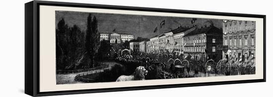 The Royal Swedish Marriage; Reception of the Crown Prince of Sweden and Norway and His Bride at Chr-null-Framed Stretched Canvas