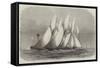The Royal Thames Yacht Club Schooner-Match, the Cambria and Witchcraft Rounding the Mouse Light-Edwin Weedon-Framed Stretched Canvas