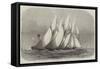 The Royal Thames Yacht Club Schooner-Match, the Cambria and Witchcraft Rounding the Mouse Light-Edwin Weedon-Framed Stretched Canvas