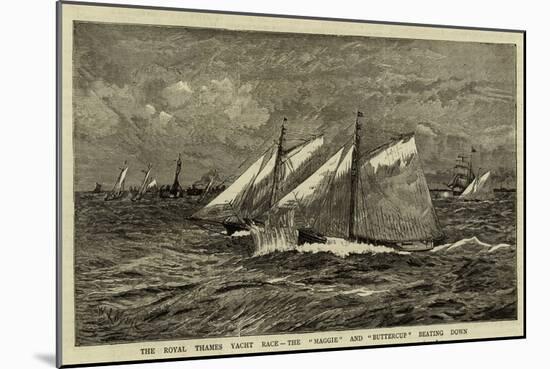 The Royal Thames Yacht Race, the Maggie and Buttercup Beating Down-William Lionel Wyllie-Mounted Giclee Print