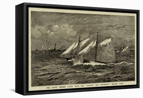 The Royal Thames Yacht Race, the Maggie and Buttercup Beating Down-William Lionel Wyllie-Framed Stretched Canvas