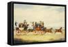 The Royal Union Coach Passing the Alexander Leeds Coach-James Pollard-Framed Stretched Canvas