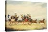 The Royal Union Coach Passing the Alexander Leeds Coach-James Pollard-Stretched Canvas