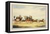 The Royal Union Coach Passing the Alexander Leeds Coach-James Pollard-Framed Stretched Canvas