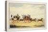The Royal Union Coach Passing the Alexander Leeds Coach-James Pollard-Stretched Canvas