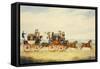 The Royal Union Coach Passing the Alexander Leeds Coach-James Pollard-Framed Stretched Canvas