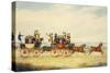 The Royal Union Coach Passing the Alexander Leeds Coach-James Pollard-Stretched Canvas