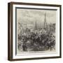 The Royal Visit to Coventry, the Procession Through the Town-Charles Robinson-Framed Giclee Print