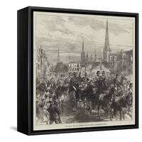 The Royal Visit to Coventry, the Procession Through the Town-Charles Robinson-Framed Stretched Canvas