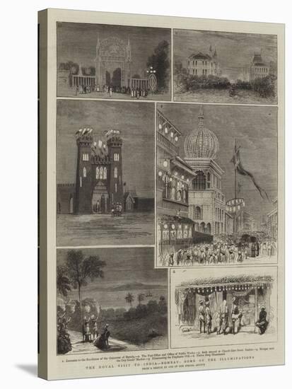 The Royal Visit to India, Bombay, Some of the Illuminations-null-Stretched Canvas