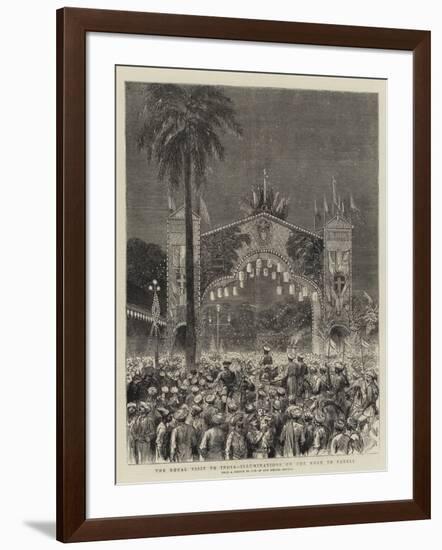 The Royal Visit to India, Illuminations on the Road to Parell-null-Framed Giclee Print