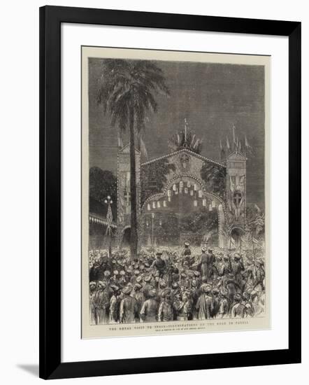 The Royal Visit to India, Illuminations on the Road to Parell-null-Framed Giclee Print