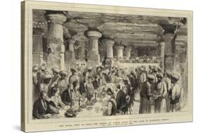 The Royal Visit to India, the Prince of Wales Dining in the Caves of Elephanta, Bombay-Henry William Brewer-Stretched Canvas