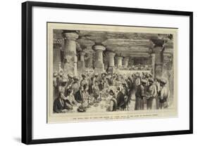 The Royal Visit to India, the Prince of Wales Dining in the Caves of Elephanta, Bombay-Henry William Brewer-Framed Giclee Print