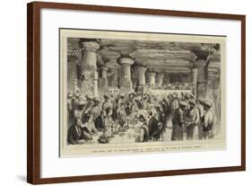 The Royal Visit to India, the Prince of Wales Dining in the Caves of Elephanta, Bombay-Henry William Brewer-Framed Giclee Print