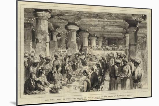 The Royal Visit to India, the Prince of Wales Dining in the Caves of Elephanta, Bombay-Henry William Brewer-Mounted Giclee Print