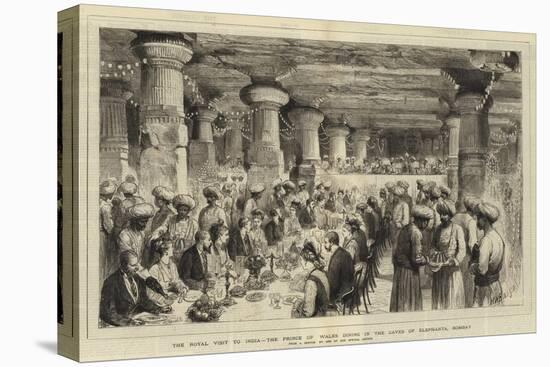 The Royal Visit to India, the Prince of Wales Dining in the Caves of Elephanta, Bombay-Henry William Brewer-Stretched Canvas