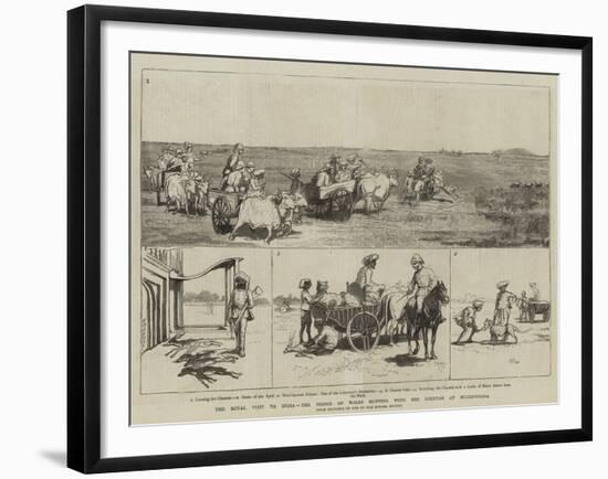 The Royal Visit to India, the Prince of Wales Hunting with the Cheetah at Muckinpoora-null-Framed Giclee Print