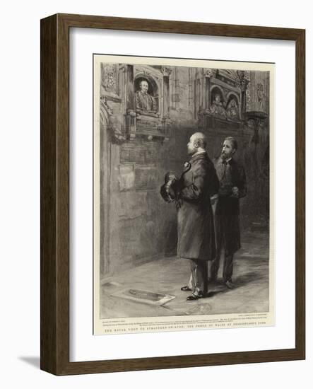 The Royal Visit to Stratford-On-Avon, the Prince of Wales at Shakespeare's Tomb-Sydney Prior Hall-Framed Giclee Print