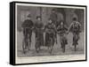 The Royal Wedding at Coburg, a Group of Cyclists-null-Framed Stretched Canvas