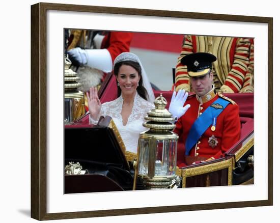 The Royal Wedding of Prince William and Kate Middleton in London, Friday April 29th, 2011-null-Framed Photographic Print