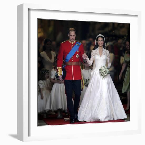 The Royal Wedding of Prince William and Kate Middleton in London, Friday April 29th, 2011-null-Framed Photographic Print