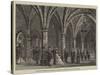 The Royal Wedding, the Guests in Edward Iii's Entrance Hall, Windsor Castle-null-Stretched Canvas