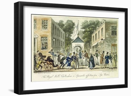 The Royal Wells, Cheltenham, or Spasmodic Affections for Spa Water, 1825-Isaac Robert Cruikshank-Framed Giclee Print