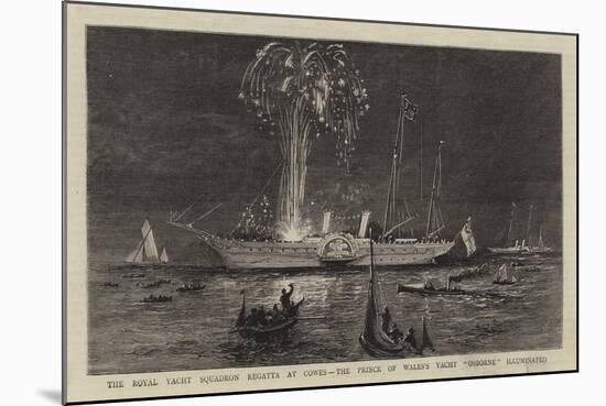 The Royal Yacht Squadron Regatta at Cowes, the Prince of Wales's Yacht Osborne Illuminated-null-Mounted Giclee Print