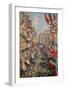 The Rue Montorgueil In Paris. Celebration of 30 June 1878, 1878-Claude Monet-Framed Giclee Print