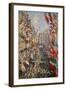 The Rue Montorgueil In Paris. Celebration of 30 June 1878, 1878-Claude Monet-Framed Giclee Print