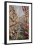 The Rue Montorgueil In Paris. Celebration of 30 June 1878, 1878-Claude Monet-Framed Giclee Print