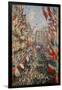 The Rue Montorgueil In Paris. Celebration of 30 June 1878, 1878-Claude Monet-Framed Giclee Print