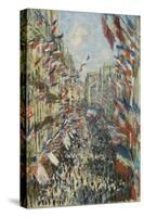 The Rue Montorgueil in Paris, Celebration of June 30, 1878, 1878-Claude Monet-Stretched Canvas